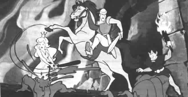 ABC's cartoon version of 'Dragon's Lair' (Picture from 'The Animated Films of Don Bluth')